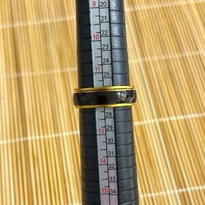SPINNER RINGS UNISEX GOLD BAND BLACK ROTATING STAINLESS STEEL WOMEN MEN FIDGET